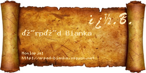 Árpád Bianka névjegykártya
