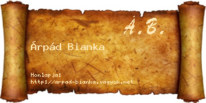 Árpád Bianka névjegykártya